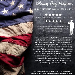 Flyer for BHS Veterans Day Program